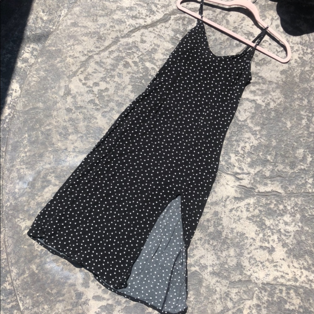 Abercrombie & Fitch Black Polka Dot Midi Dress XS